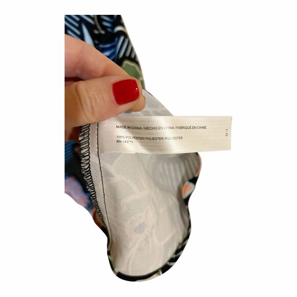 E17 Eloquii Striped Floral Toe Keyhole Back Midi Dress NWT Flutter Sleeve Sz 16 - Picture 7 of 8